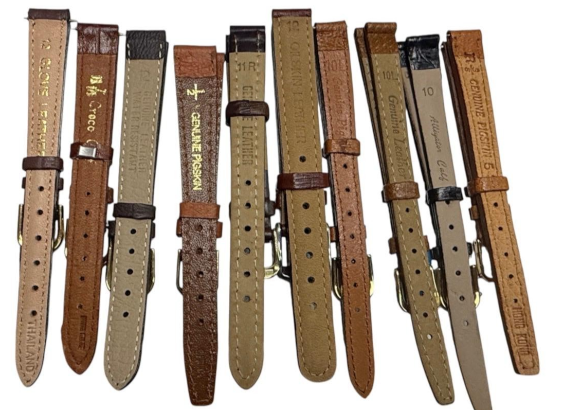 LOT OF 10 WATCH BANDS MIX SIZE STYLE AND COLORS 10/11/12/13MM (4)
