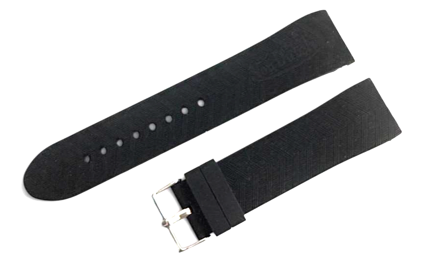 24mm Von Dutch Black Rubber Watch Band Premium Silicone Rubber Strap