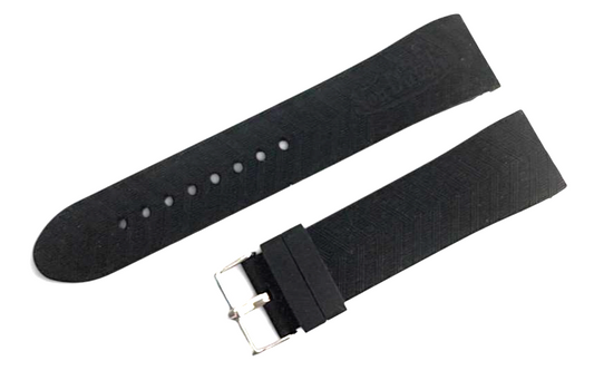 24mm Von Dutch Black Rubber Watch Band Premium Silicone Rubber Strap