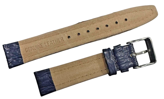 Vintage Blue color Leather Watch Band Strap 18mm Water Resistant