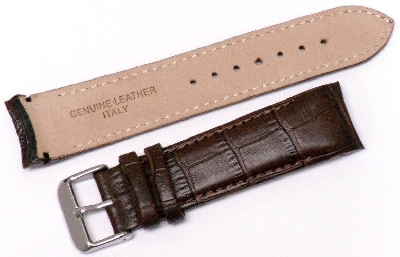 Watch Band Genuine Leather Curved End D. Brown 18mm Fit TISSOT,Omega Watches