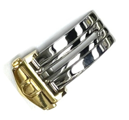 DEPLOYMENT CLASP LEATHER STRAP BAND GOLD BUCKLE 20MM FOR TAG HEUER 