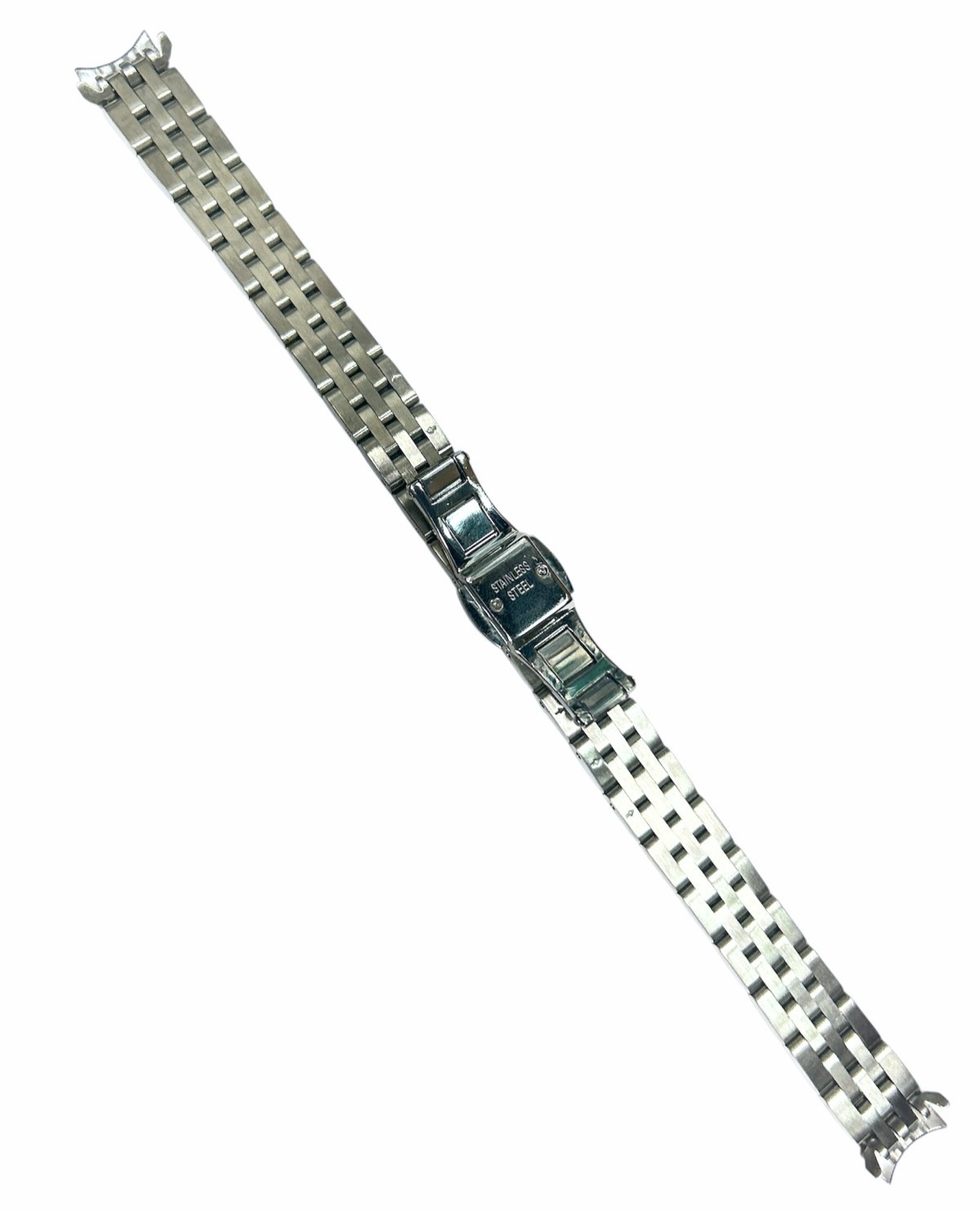 Top Quailty,Stainless steel silver-tone Curved end Band for Highend Watches-12mm