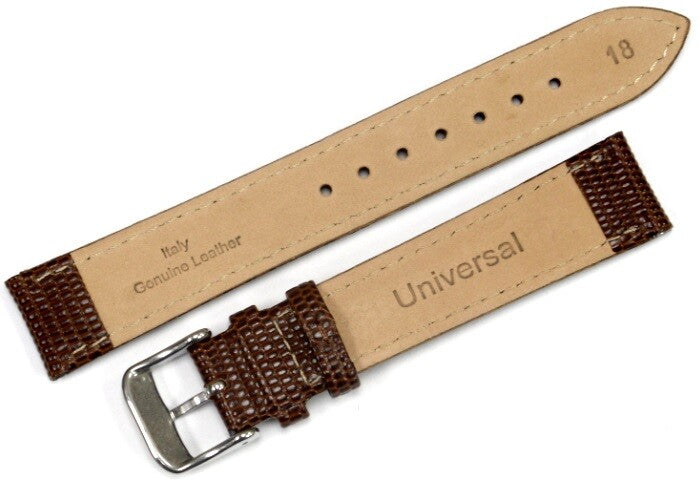 A1 Quality WATCH BAND BROWN GENUINE LEATHER LIZARD GRAIN 18MM