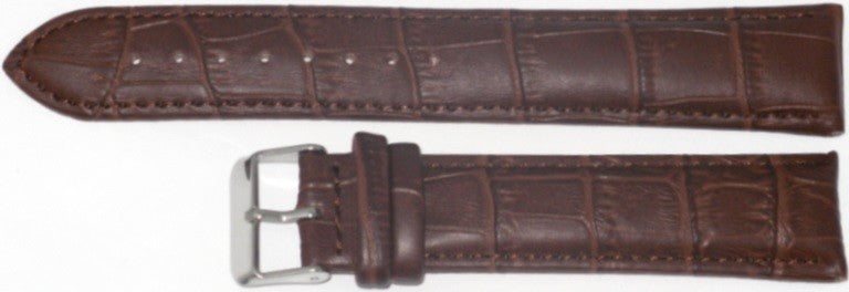 Watch Band Leather Alligator Grains Dark Brown  Padded 22mm XXL , Best Quality