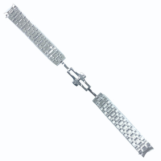 16mm Steel Watch Band Bracelet- Gold Center Links -Curved End For Tissot STP-JA