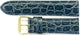 A1,Watch Band Genuine Leather Crocodile Grains Dark Blue 24mm Padded,Stitched