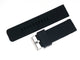 26 MM Black color Silicone watch band silver buckle with free spring bars