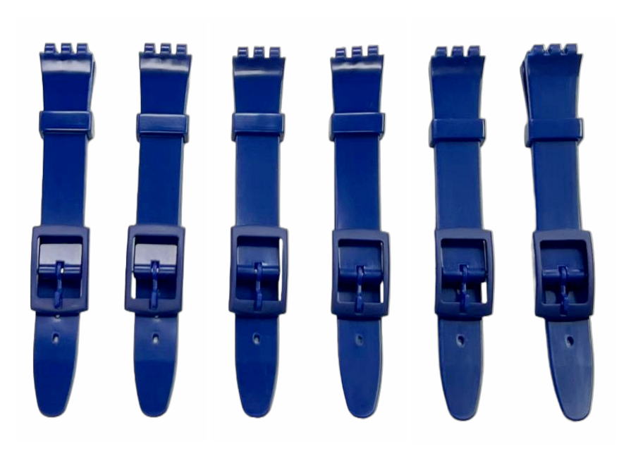 Swatch Replacement Plastic PVC Watch Band Flat Shinny without Pins 12mm