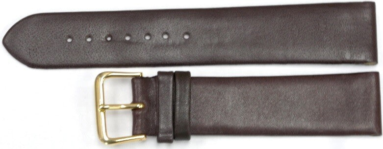 Watch Band Dark Brown Genuine Leather (Flat) 20MM  for Men Watches