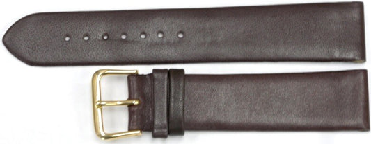 Watch Band Dark Brown Genuine Leather (Flat) 20MM  for Men Watches