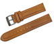 18MM BROWN GENUINE LEATHER PADDED STITCHED WATCH BAND
