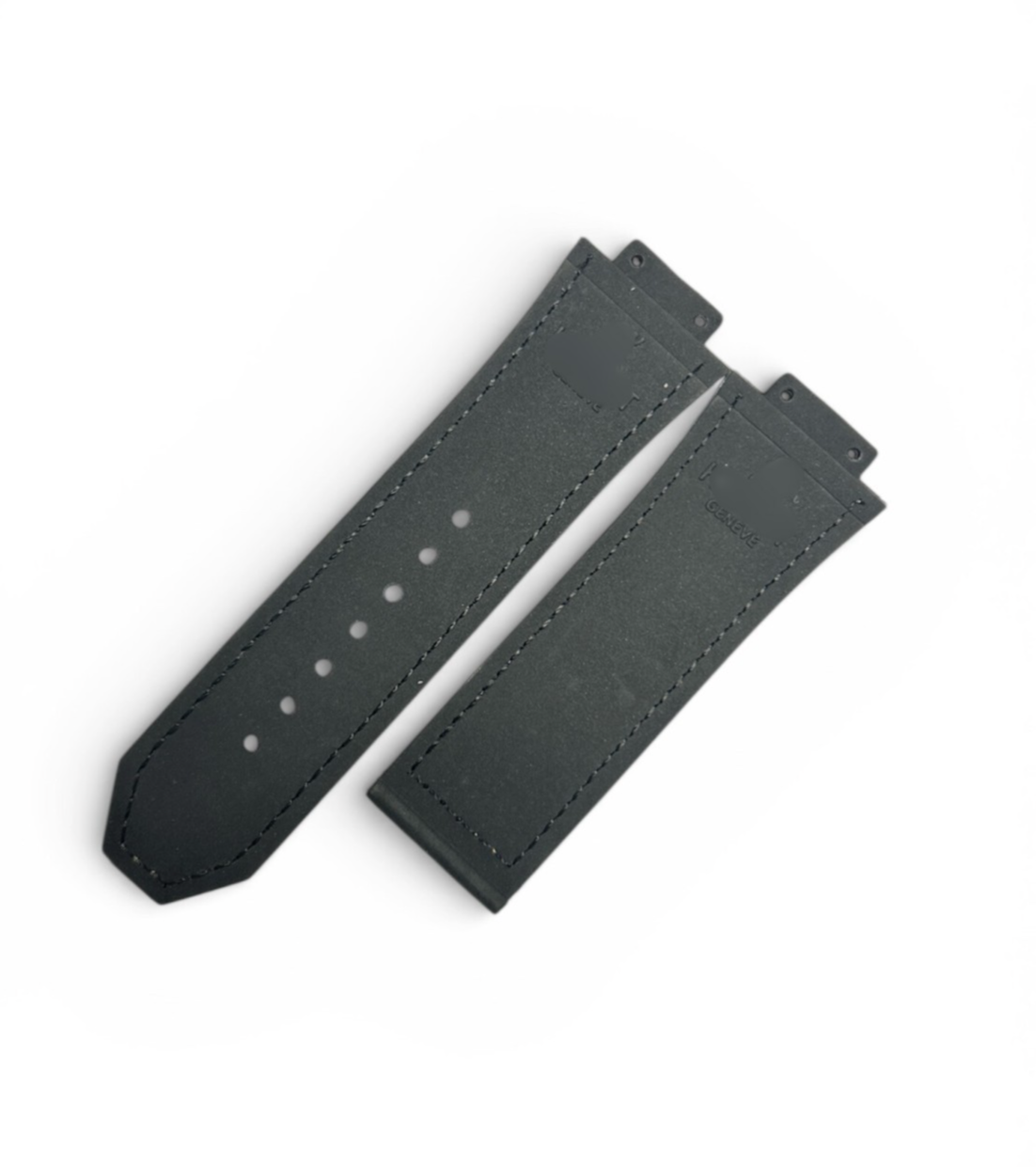HUBLOT-STYLE PERFORATED SUEDE TOP RUBBER STRAP SIZE 29X24MM