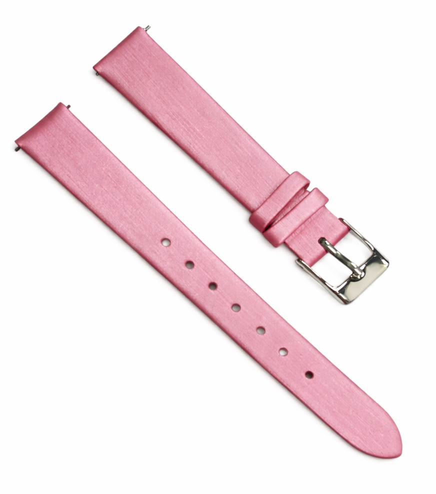Satin Watch Bands w Quick Release pins Pink(12mm, 14mm, 16mm, 18mm, 20mm)