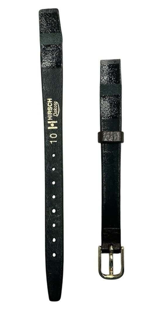 10mm Genuine Leather Dakota Brown Flat Open-Ended Ladies Watch Band