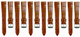 Lot of 6PCS Tawny Brown Leather Flat Unstitched Alligator Grain Watch Band 18MM