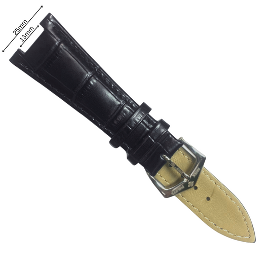 Padded Leather Watch Band – For Patek Phillipe w/ 25mm Band Width, 13mm Notch