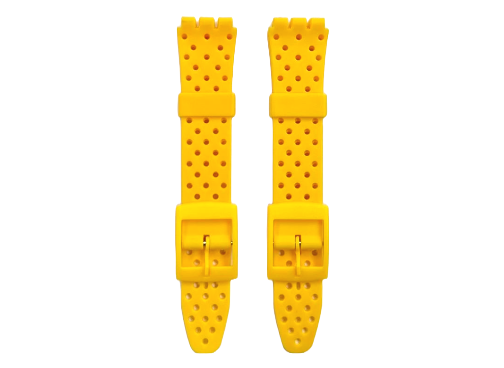 Swatch Replacement Plastic PVC Watch Band Flat with Holes without Pins 17mm