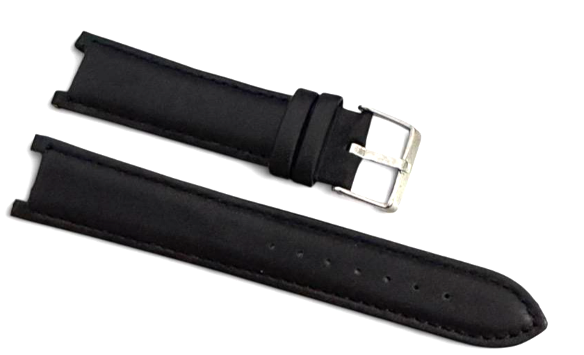 Watch Band Genuine Leather Black 20mm High Quality
