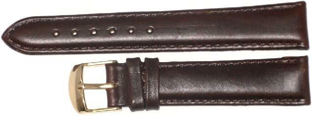 Watch Band Genuine Leather D.Brown Padded,Stitched 16mm,18mm, 20mm