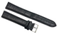 Watch Band Black Genuine Leather Padded, Stitched 20xxlMM