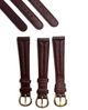 (set of 3)14mm Quality Genuine Leather Padded Burgundy Color Watch Band