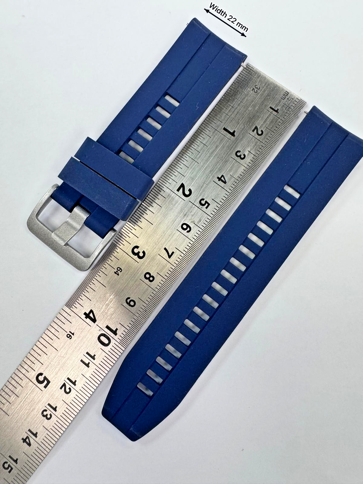 22 MM Rubber Silicone Sports Watch Band Quick Release Pin Navy Blue Color