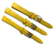 Set of 3 Watch Band Genuine Leather Alligator Grain Yellow Flat 12mmxl