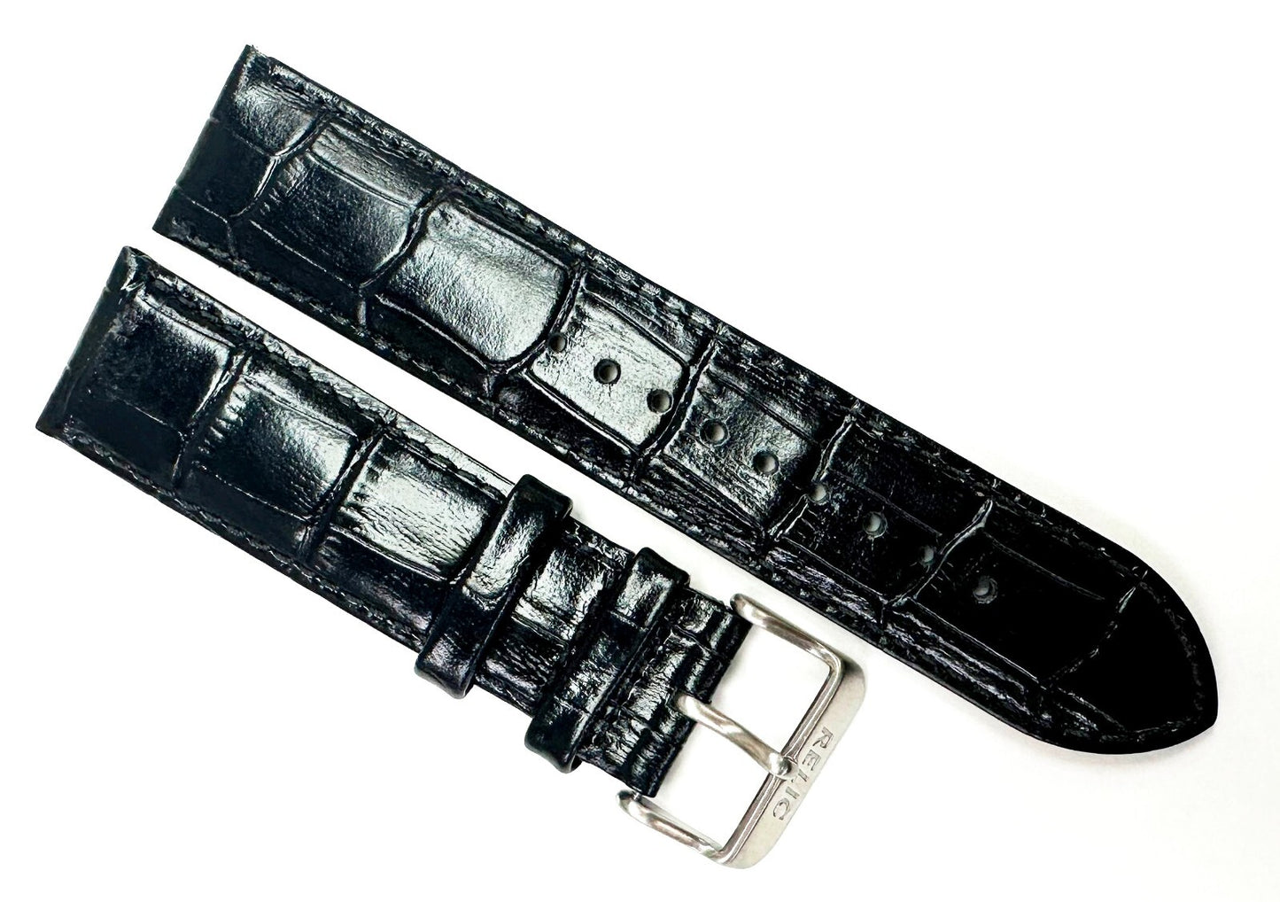 Watch Band Black Genuine Leather Alligator Grain 24MM for BULOVA Watches & other