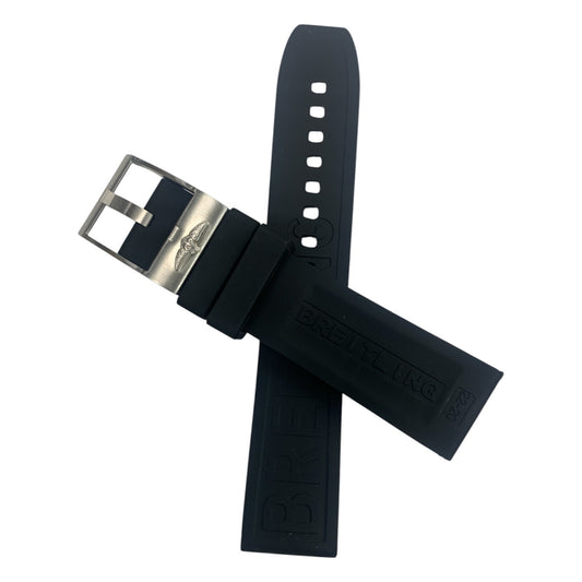 Attractive BREITLING SILICONE RUBBER WATCH BAND 22mm with Buckle