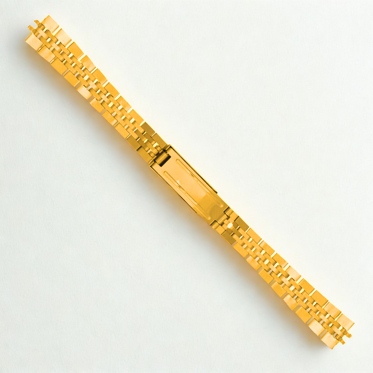 13mm Stainless Steel Watch Band – Gold w/ Fold‑Over Clasp | for Rolex Jubilee
