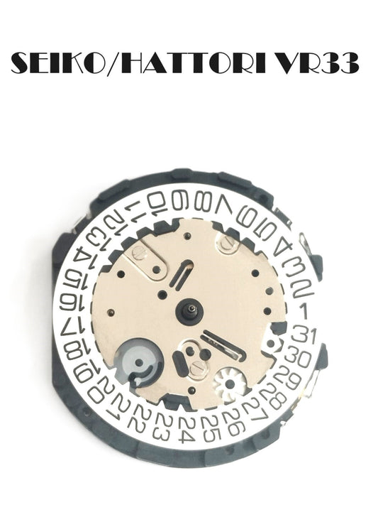 Watch Movement Quartz Hattori Chronograph VR33 Date At 3:00 Overall Height 6.2mm
