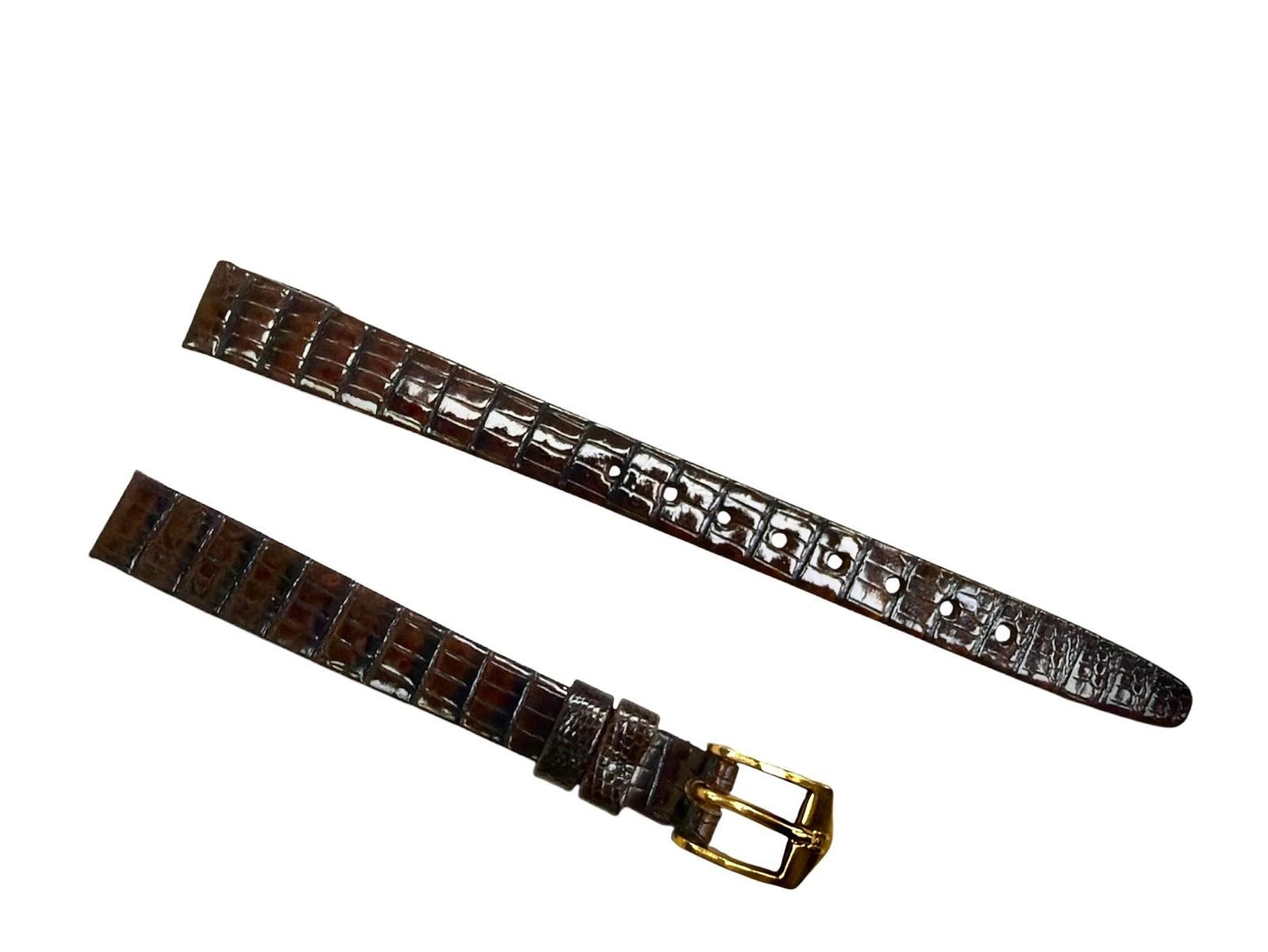 Hirsch reptile Penny Brown 10 MM leather watch band strap