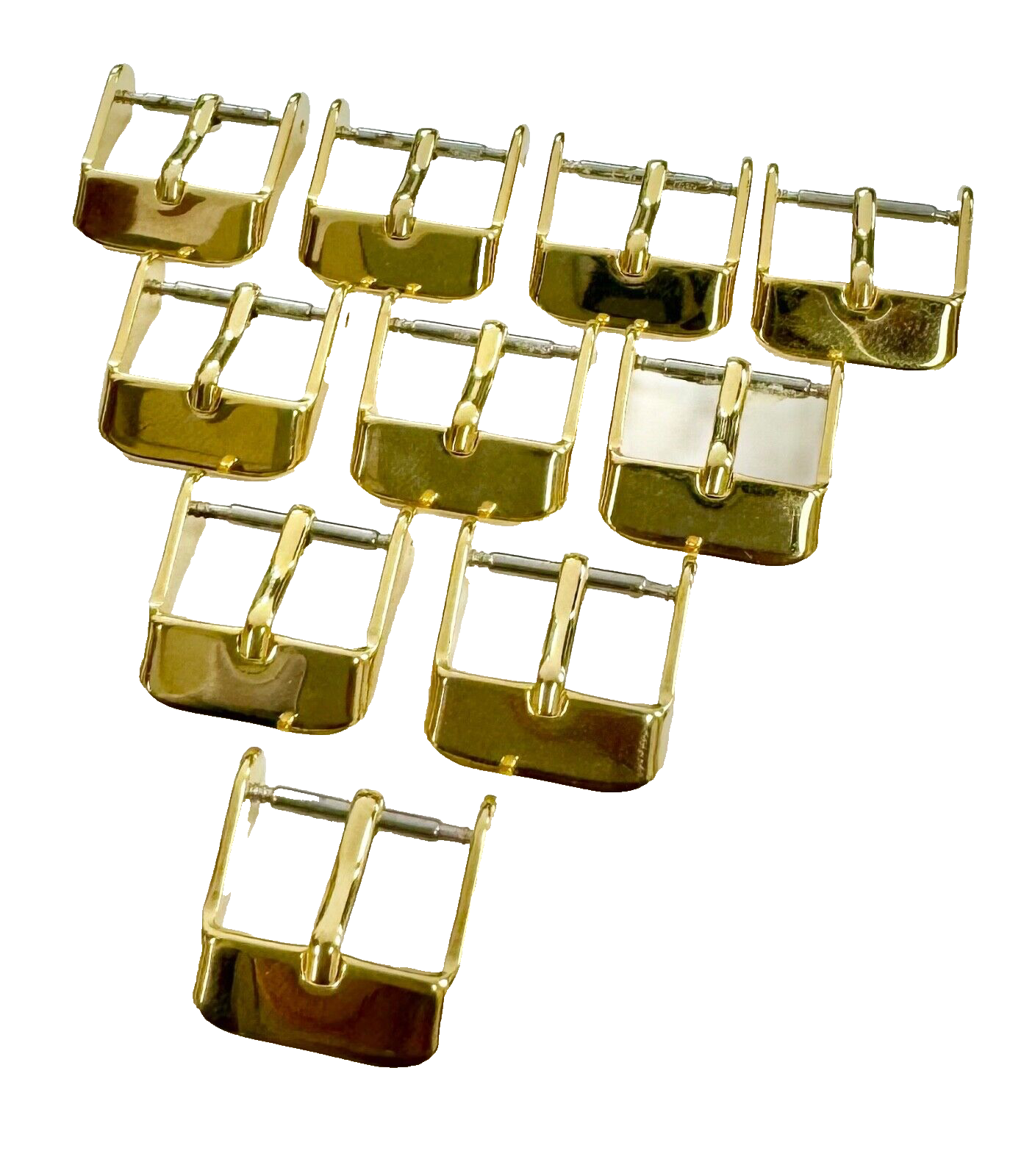 14MM WATCH BUCKLE  FOR WATCH BAND STRAP SHINY GOLD ( 10 pcs in a bag)