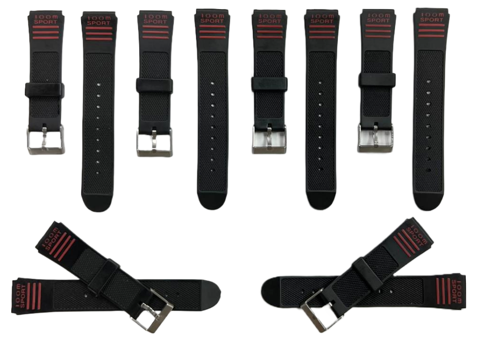 Water Resistant PVC Sport Watch Band Strap 19mm&14mm Fits Timex,Casio and Others