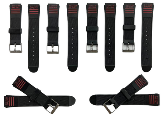 Water Resistant PVC Sport Watch Band Strap 19mm&14mm Fits Timex,Casio and Others
