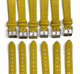 set of 6 Watch Band Genuine Leather Alligator Grain Yellow Flat 14mm