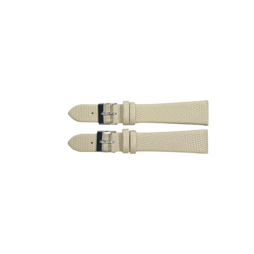 Best Quality Watch Bands Genuine Leather Lizard Grain Flat Beige Color 12- 24mm