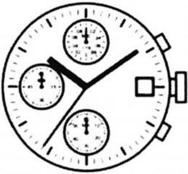 Watch Movement Quartz ,Hattori VD57 Date at 3 Chronograph Japan 