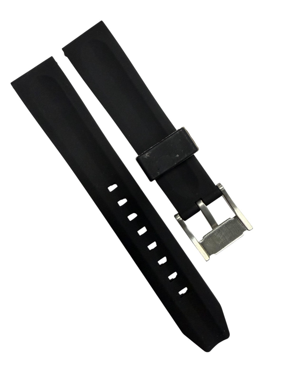 High-Quality Red Pattern Silicone Flat Stitched Watch Band – 20/22/24MM