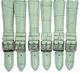 Lot of 6 Green Genuine Leather Watch Bands 15mm Alligator Grain Padded, Stitched