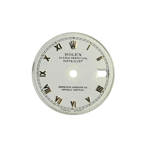 White Roman Numeral 26mm Dial Gold Marker – For Rolex Datejust 16013
