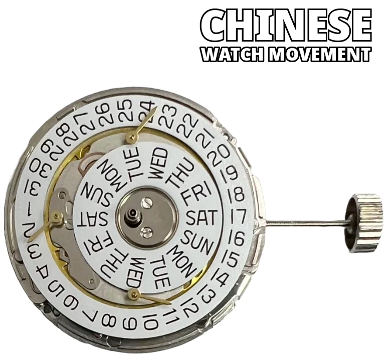 Chinese Automatic Watch Movement 2350, 3 HANDS, 3Eyes & DAY/DT