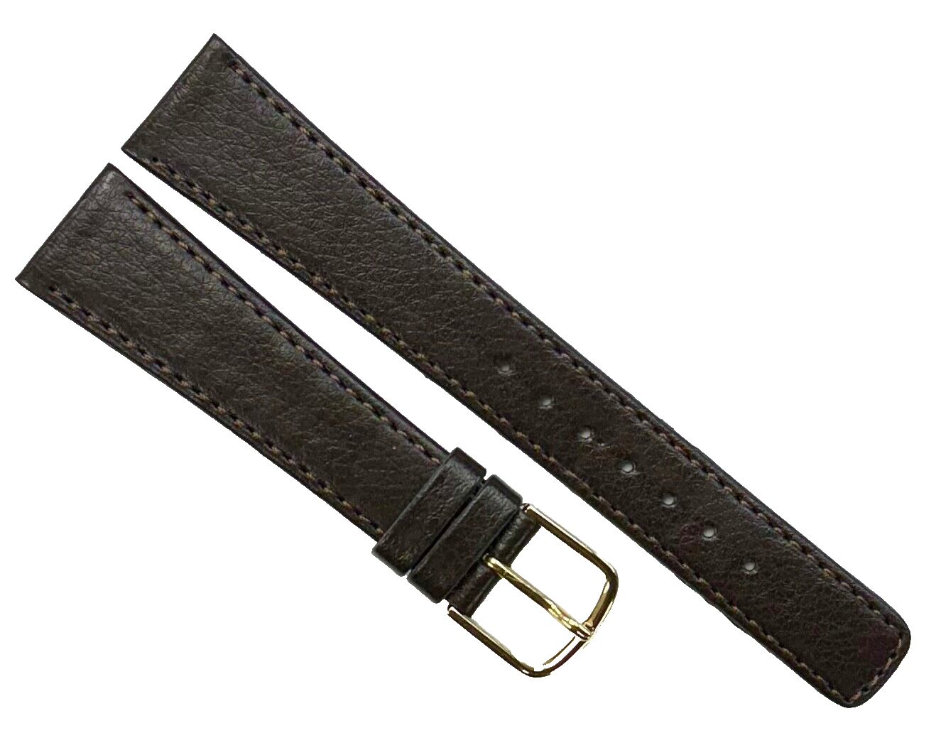 Lot of 6 Watch Bands D.Brown Genuine Leather Grain Flat Stitched 20mm