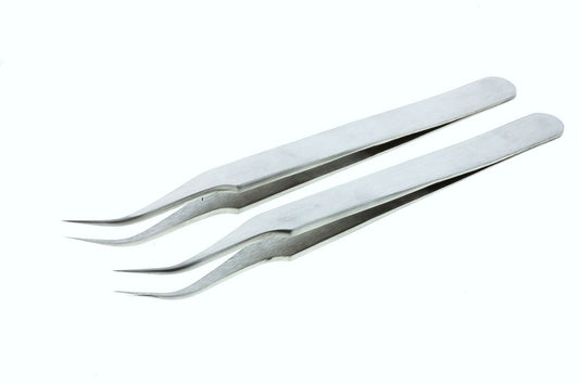 2Pcs.Curved Fine Point Tweezer for Watch /Jewellers Repair Stainless steel Tools