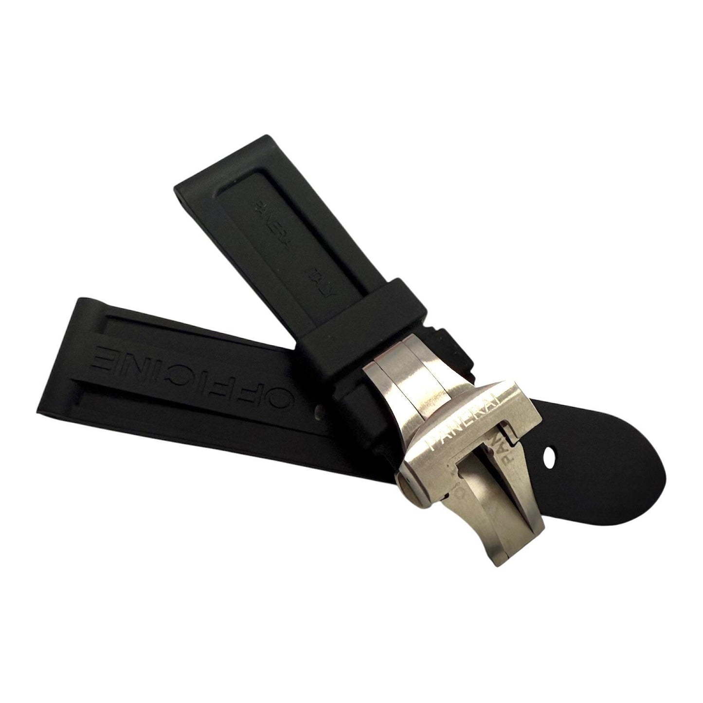 New Watch Band 24mm Rubber Strap Black Color for PANERAI OFFICIAL