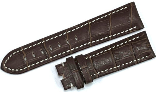 Watch Band Genuine Leather D.Brown Alligator Grain Ft PANERAI 24mm (Thick,Heavy)