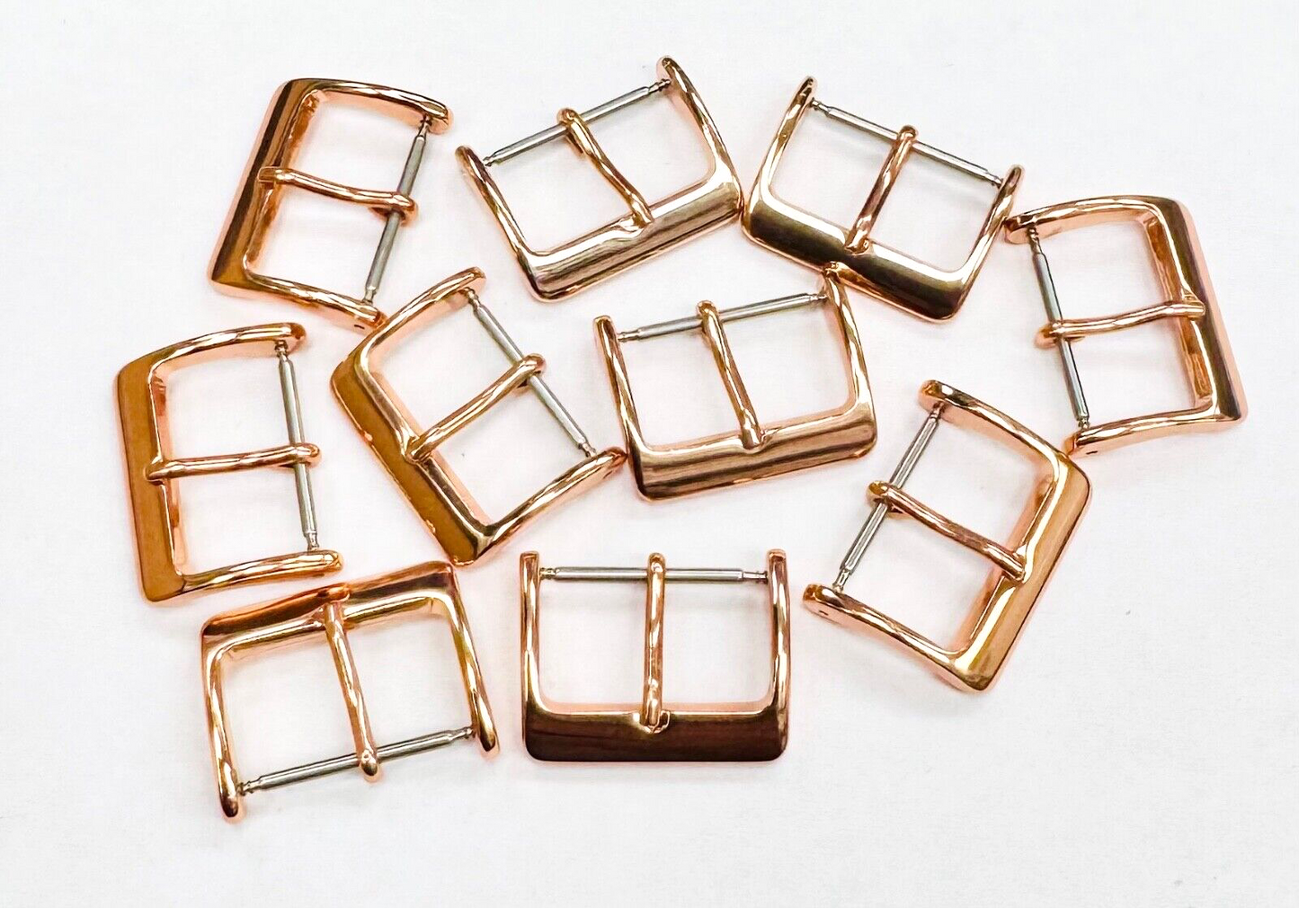 20MM Rose Gold WATCH BUCKLE  FOR WATCH BAND STRAP SHINY GOLD ( 10 pcs in bag)