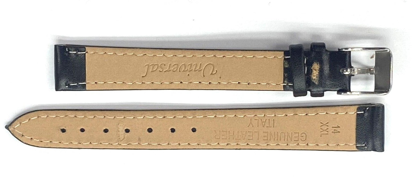 Watch Band Flat Genuine Leather Plain Brown 10,12,14,16,18,20,22 24mm XXL