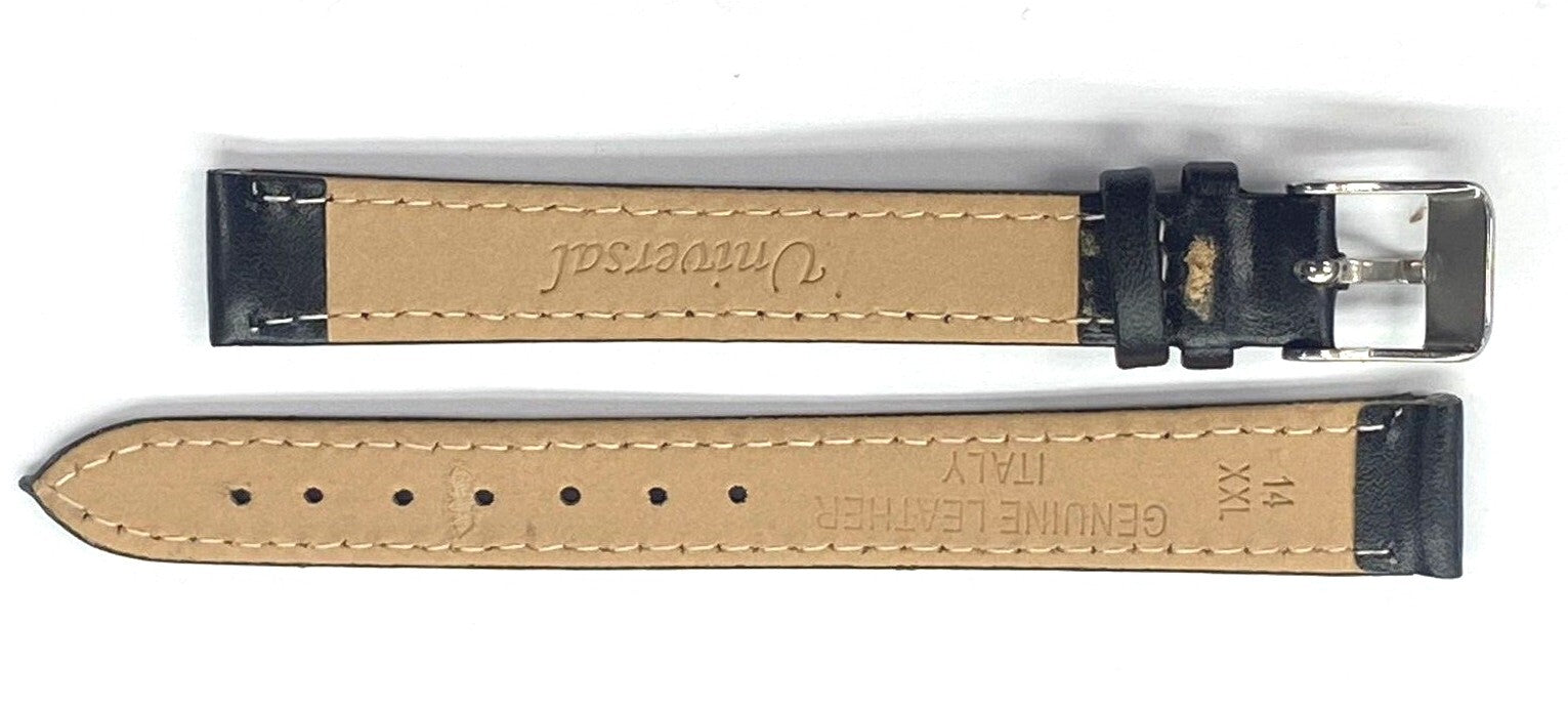 Watch Band Flat Genuine Leather Plain Brown 10,12,14,16,18,20,22 24mm XXL